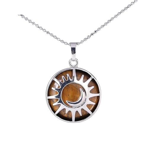 Edelstein Kette, Verstellbare Kette, Modischer Anhänger Aus Natürlichem Edelsteinkristall, Der In Beiden Händen Eine Kugel Hält, Energieschmuck Für Männer Und Frauen, Tigerauge von Generisch