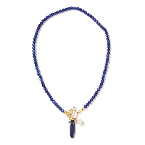 Edelstein Kette,Verstellbare Ot-Schnalle, Handgefertigte Halskette Mit Natürlichem Edelstein-Kristall-Anhänger, Energieschmuck Für Frauen, Lapislazuli Edelstein Kette,Verstellbare Ot-Schnalle, Handgefertigte Halskette Mit Natürlichem Edelstein-Kristall-Anhänger, Energieschmuck Für Frauen, Lapislazuli von Generisch