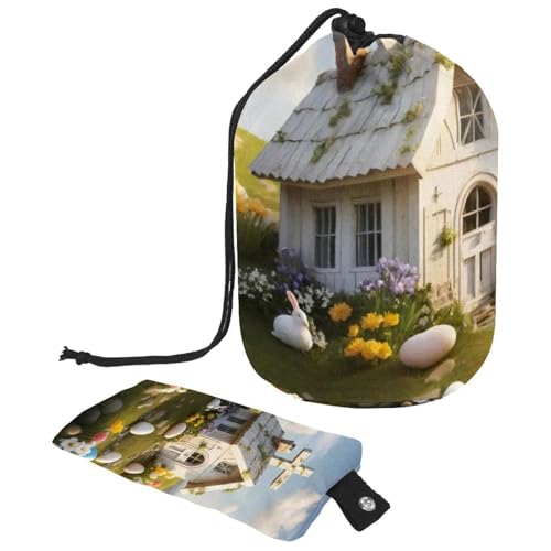 Effiziente Aufbewahrungslösung für Toilettenartikel – große Make-up-Tasche für Damen, weißes Oster-Kreuzhaus, mehrfarbig, 9.9x6.9in/25.2x17.6cm;6x3.5in/15.2x8.8cm von Generisch