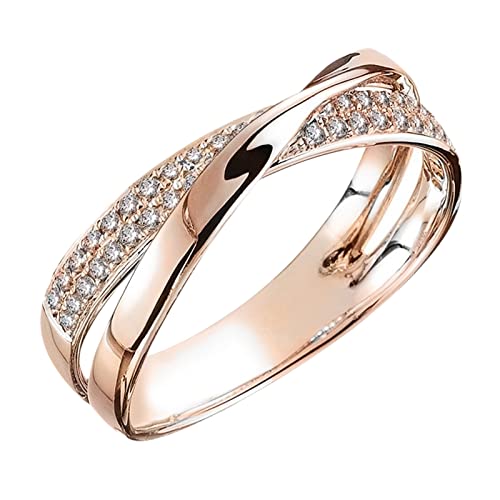 Eheringe für Frauen, To My Daughter Kartenring Roségold Forever Love Knoten Ring und Kreuzung Strass Nachricht Karte Schmuck Geschenke Verstellbare Öffnung Knoten Kartenring, 34, Metall, Kein von Generisch