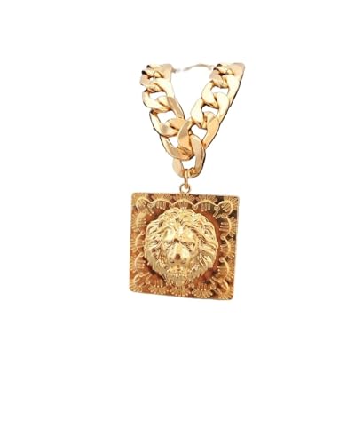 Ein Mann und eine Frau mit einer dicken und quadratischen Halskette, Einheitsgröße, Achat von Generisch