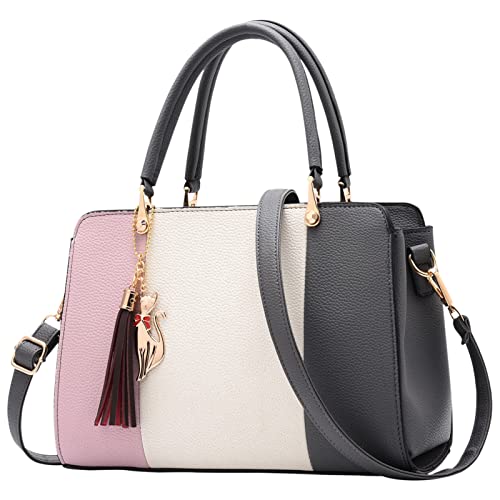 Eine Umhängetasche Einfache Umhängetasche Handtasche mit großer Kapazität Einfache Umhängetasche aus mit Fransen Umhängetaschen Damen Stoff Groß (Grey, One Size) von Generisch