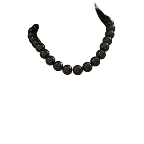 Eine große, glatte schwarze und rote Schnur-Halskette, Einheitsgröße, Achat von Generisch