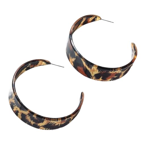 Einfache Acryl-Creolen für Frauen, Statement-geometrisches C-förmiges Muster, breiter Kreis, Einheitsgröße von Generisch