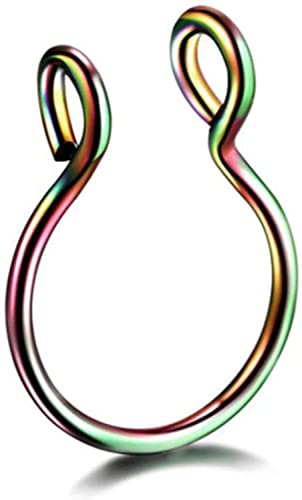 Einfache Nasenringe Hoop Non Piercing Clip-on Fake Faux Septum Hoop Ring Schmuck für Damen HerrenProfessionell und modisch von Generisch