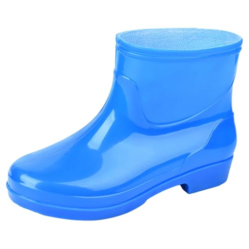 Einfarbig Kurze Regenstiefel，Rutschsicher Wasserfeste Arbeitsschuhe，Winddicht Abriebfest Gummistiefel，Bequem Mode Regenschuhe，Robuste Angelstiefel，Outdoor Schlamm Garten Regenstiefel von Generisch