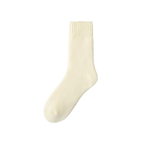 Einfarbig Kuschelsocken Damen Komfortabel Warm Stoppersocken Weich Dick Casual Socken Elastisch Schlafsocken Atmungsaktiv Haus Thermosocken Mittelrohr Rutschfest Haussocken von Generisch