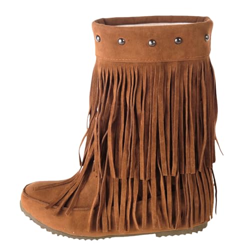 Einfarbige, klobige Stiefeletten mit runder Zehenpartie und Flacher Sohle, modische Stiefel mit Absatz und Reißverschluss für Damen Schuhe Damen Sneaker Billig (Yellow, 42) von Generisch