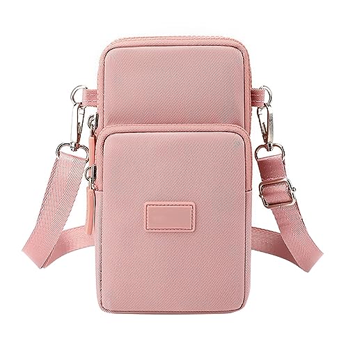 Einfarbige, vielseitige Handytasche, Umhängetasche, vertikale -Wechseltasche Umhängetaschen Herren Camouflage (Pink, One Size) von Generisch