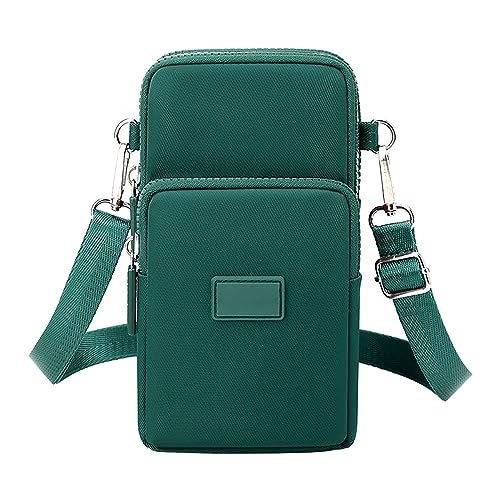 Einfarbige, vielseitige Handytasche, kleine Umhängetasche, vertikale Wickeltasche, kleine Herren-Umhängetasche, grün, Einheitsgröße von Generisch