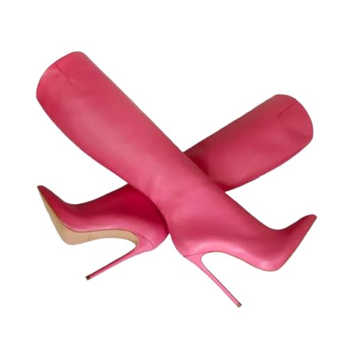 Einfarbige kniehohe Stiefel für Damen, Winter, warm, spitzer Zehenbereich, hoher Absatz, lange Stiefel, Pnnrk, 42.5 EU Einfarbige kniehohe Stiefel für Damen, Winter, warm, spitzer Zehenbereich, hoher Absatz, lange Stiefel, Pnnrk, 42.5 EU von Generisch