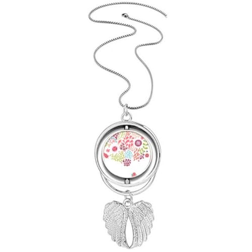 Einfarbiger Blumen-Anhänger mit Vögeln, Engelsflügel, rotierende Halskette, Schmuck von Generisch