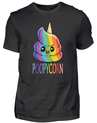 Einhorn Regenbogen KOT Motiv - Klopapier Smiley Süß Niedlich Pink Lustig Spruch Geschenk - Herren Shirt -M-Schwarz von Generisch