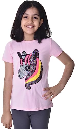 Einhorn2 Kinder Mädchen T-Shirt Bluse Kurzarm Rosa 122-128 von Generisch