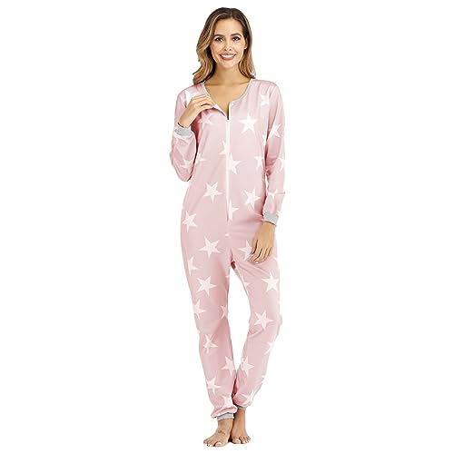 Einteiliger Schlafanzug für Damen – Overall für Damen, All-in-One-Kapuzenanzug, Nachtwäsche, Schlafanzug, Stern-Druck, Reißverschluss, Einteiler mit Taschen, Winter-Overall, Damen, Erwachsene, Einteiliger Schlafanzug für Damen – Overall für Damen, All-in-One-Kapuzenanzug, Nachtwäsche, Schlafanzug, Stern-Druck, Reißverschluss, Einteiler mit Taschen, Winter-Overall, Damen, Erwachsene, von Generisch
