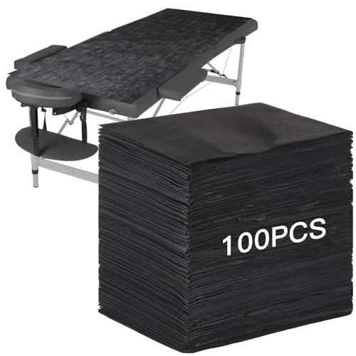 Einweg-Bettlaken, wasserdicht, PP-Vlies, für Massageliegen, Wimpernbetten, 78,9 x 180,9 cm, Schwarz, 100 Stück Einweg-Bettlaken, wasserdicht, PP-Vlies, für Massageliegen, Wimpernbetten, 78,9 x 180,9 cm, Schwarz, 100 Stück von Generisch