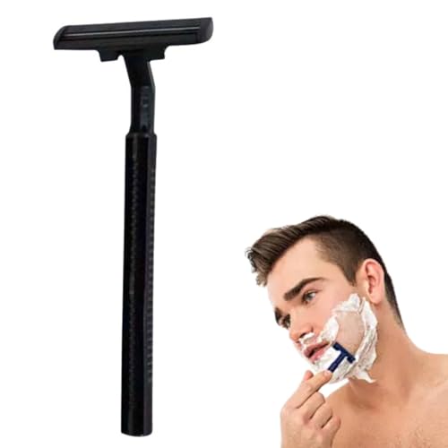 Einwegrasierer, Doppelklingen-Rasierer für Männer, Edelstahl-Rasierer, Einweg-Kunststoff-Rasierer für Männer (schwarz, 1 Stück) von Generisch