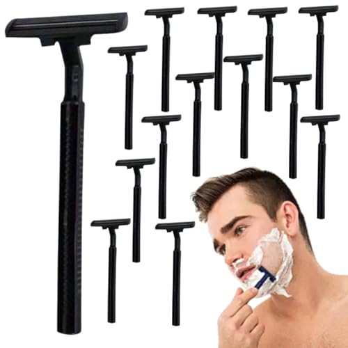 Einwegrasierer, Doppelklingen-Rasierer für Männer, Edelstahl-Rasierer, Einweg-Kunststoff-Rasierer für Männer (schwarz, 20 Stück) von Generisch