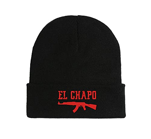 El Chapo Logo Bestickte Beanie Mütze Wintermütze Schwarz, Schwarz , Einheitsgröße von Generisch