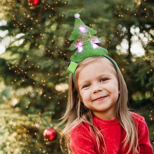 Elastische Weiche leuchten Weihnachtsbaum-Stirnband-Kopfbedeckungen schmücken Partyzubehör Styling-Werkzeuge (C, One Size) von Generisch