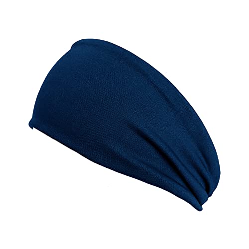 Elastisches Haarband für Damen und Herren, modisch, Outdoor, Freizeit, Sport, elastisch, einfarbig, geknotetes Haarband, navy, Einheitsgröße von Generisch
