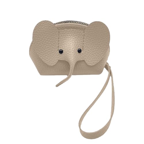 Elefanten-Geldbörse – Leder-Münztasche, Mini-Kreditkartenhalter, Tier-Münzgeldbörse, niedliche Geldbörse im Taschenformat für Damen, Kinder, Reisen, Lippenstift, kleine Gegenstände, Geschenke, grau von Generisch