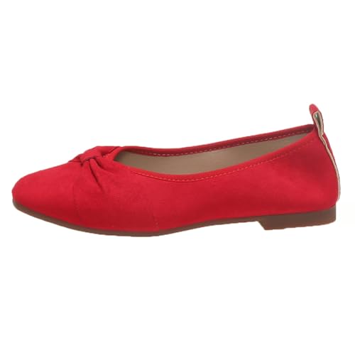 Elegante Ballettschuhe Damen Weite H Trachtenschuhe Flache Strick Tanzschuhe Große Größen Pumps Schuhe Leichtgewichts Atmungsaktive Freizeitschuhe Bequeme Barfußschuhe Weiche Sohle Gebogene Sneaker von Generisch