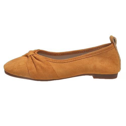 Elegante Ballettschuhe Damen Weite H Trachtenschuhe Flache Strick Tanzschuhe Große Größen Pumps Schuhe Leichtgewichts Atmungsaktive Freizeitschuhe Bequeme Barfußschuhe Weiche Sohle Gebogene Sneaker von Generisch