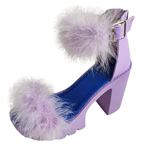 Elegante Damen High Heels Offene Zehen Sandalen Schwangerschaftsschuh Mode Plattform Fersen Schuhe für Frauen (Purple, 39) von Generisch