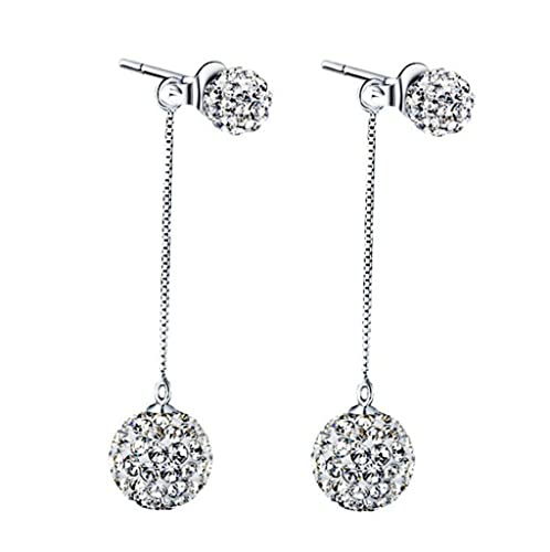 Elegante Damen-Ohrclips mit Strasssteinen, silberfarbenes Design von Generisch