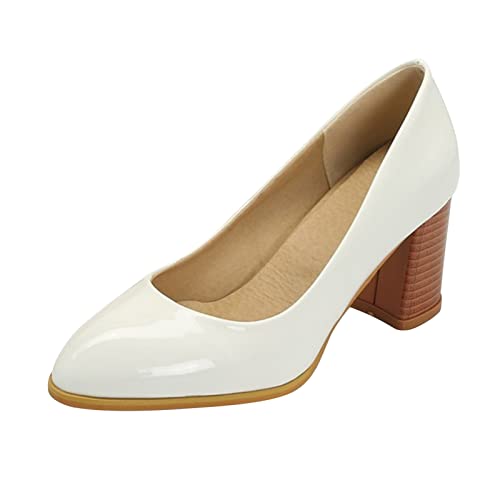 Elegante Damenschuhe mit elegantem Absatz Pumps Geschlossene Zehe Schuhe Blockabsatz Party Breiter Absatz Frühlingsschuhe 2025 Arbeit Schuhe Abend Schuhe Zeremonie Brautschuhe, Weiß, 39 EU Elegante Damenschuhe mit elegantem Absatz Pumps Geschlossene Zehe Schuhe Blockabsatz Party Breiter Absatz Frühlingsschuhe 2025 Arbeit Schuhe Abend Schuhe Zeremonie Brautschuhe, Weiß, 39 EU von Generisch