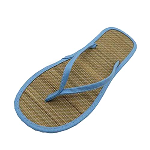 Elegante Flip-Flops Herren Sommer-Stroh Sohle Zehentrenner Bambusboden Slides Bequeme Home latschen Segeltuch Pantoffeln Atmungsaktive Sandalen Flipflop Komfort Slip Clip -Toe Slippers von Generisch