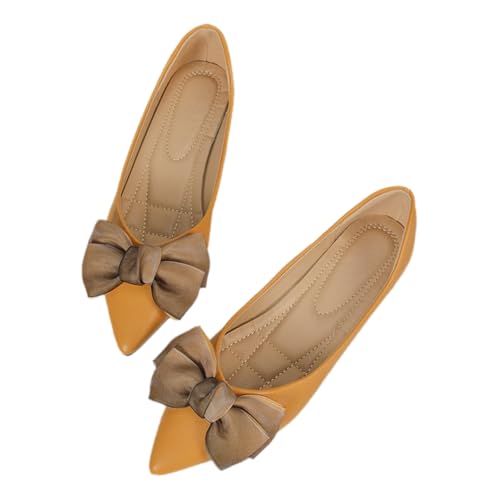 Elegante Frauen mit Spitzen Zehen Hochzeitswohnungen, gemütliche Bogen-Ballettkleidschuhe, lässige Slip-On-Ballettpumpen Elegante Frauen mit Spitzen Zehen Hochzeitswohnungen, gemütliche Bogen-Ballettkleidschuhe, lässige Slip-On-Ballettpumpen von Generisch