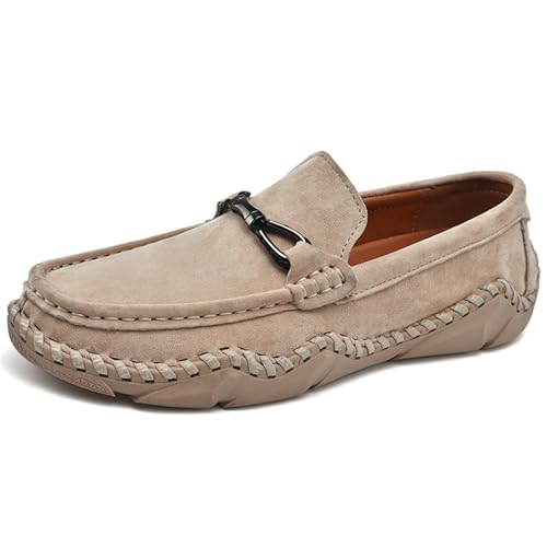Elegante Herren-Slipper mit Schnalle, bequem, Leder, stilvolle Mokassin-Hausschuhe, sand, 40 2/3 EU Elegante Herren-Slipper mit Schnalle, bequem, Leder, stilvolle Mokassin-Hausschuhe, sand, 40 2/3 EU von Generisch