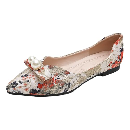 Elegante Spitze Zehenkleid-Ballettflats, Bequeme Wanderschuhe von Frauen, stilvolle Slip-on-Flats von Generisch
