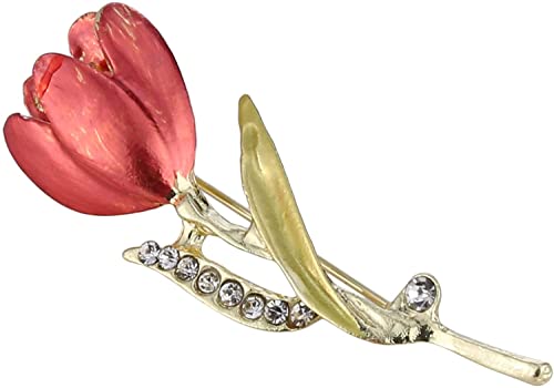 Elegante Tulpen-Brosche mit Strasssteinen, Schmuckzubehör, Schal-Nadeln, Schmuckzubehör, Kleidung, Broschen für Frauen, Hochzeit, schön und clever von Generisch