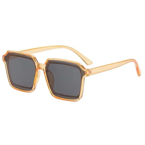 Elegante quadratische Sonnenbrille im Vintage-Stil für Damen und Herren; trendige Luxus-Brillen, einfarbig, 01 von Generisch