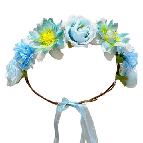 Eleganter Blumenkranz-Stirnband für Damen, anpassbares Blumenhaarband, Haarschmuck, Krone, Girlanden, Haarband, Braut, Hochzeit, Kopfbedeckung von Generisch