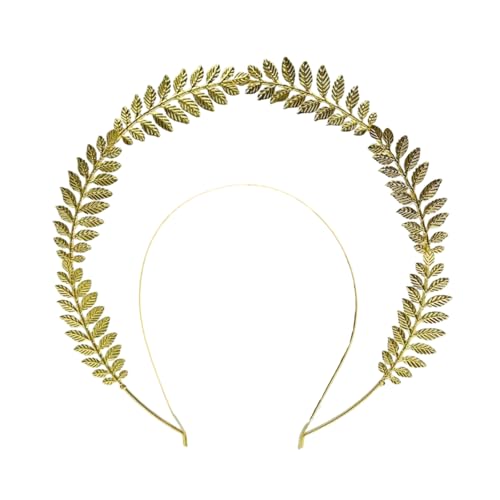 Elegantes Blatt & Weizenohr Braut Kopfschmuck für Frauen - Hochzeit Tiara Kostüm Zubehör Böhmische Haarkrone für Bräute, Brautjungfern, Festival Partys & Foto, Width 24cm, Metalllegierung von Generisch