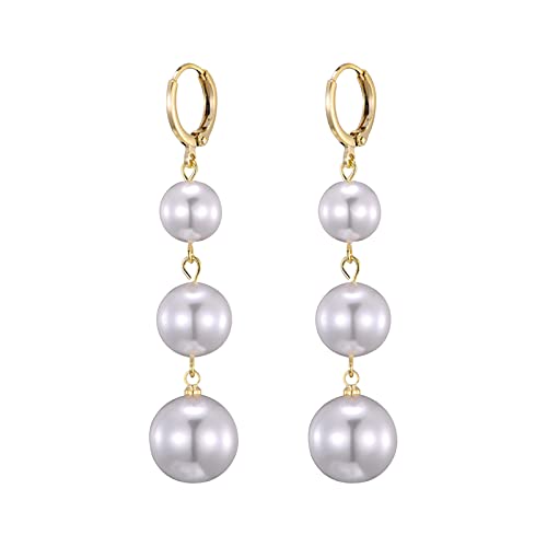 Elegantes Temperament Langes Gesicht Dünne Quaste Ohrringe Klassische Mädchen Luxus Temperament Ohrringe Opal Ohrhänger (White, One Size) von Generisch