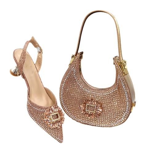 Elegantes und formelles Damen-Handtaschen-Set mit Absatz und passendem Handtaschen-Set für Hochzeiten, Partys, 2, 43.5 EU Elegantes und formelles Damen-Handtaschen-Set mit Absatz und passendem Handtaschen-Set für Hochzeiten, Partys, 2, 43.5 EU von Generisch