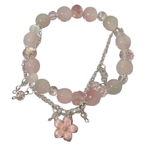 Elegantes und süßes Kirsch-Schmetterling-Armband für Damen in pfirsichfarbenem Kettenarmband von So and Co Uhren, Einheitsgröße, Acrylnitril-Butadien-Styrol, Kein edelstein von Generisch
