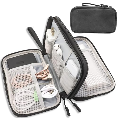 Elektronik Zubehör Organizer Tasche, wasserdichte Kabel Organizer Tasche, Reise Gadget Tasche, Urlaub Essentials für Männer Frauen, 8,5 x 5 Zoll, Schwarz von Generisch