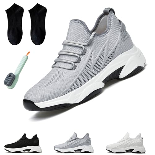 Elevate Schuhe, Elevate Shoes Herren Damen4/6/8/10 cm, Die Größer Machen Mesh Turnschuhe Leichte Breathable (Grau-6cm, Erwachsene, Herren, 39, Numerisch, EU Schuhgrößensystem, M) von Generisch