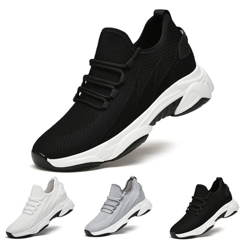 Elevate Schuhe Herren Casual Mesh Laufschuhe Sommerschuhe Breathable Sportschuhe Turnschuhe Fitnessschuhe Walking Sneakers für Männer Atmungsaktive Golfschuhe Unsichtbare Höhe von Generisch