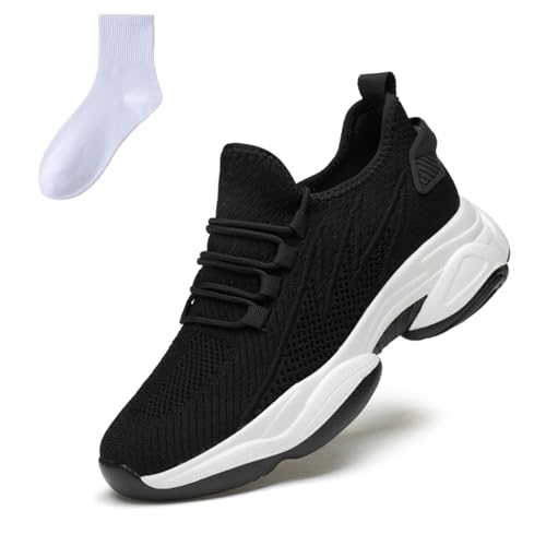 Elevate Shoes Herren Damen, Höhenverstellbare Shoes Aufzug, Casual Mesh Breathable Walking Sneakers (Schwarz(6cm), Erwachsene, 43, Numerisch, EU Schuhgrößensystem, M) von Generisch