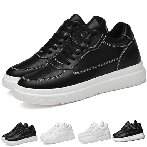 Elevateshoes Herren 4/6/8/10cm Casual Unsichtbar Schuhe Die Größer MachenAtmungsaktiv rutschfes Komfortabel und vielseitig (4 cm – Schwarz, Erwachsene, 46, Numerisch, EU Schuhgrößensystem, M) von Generisch