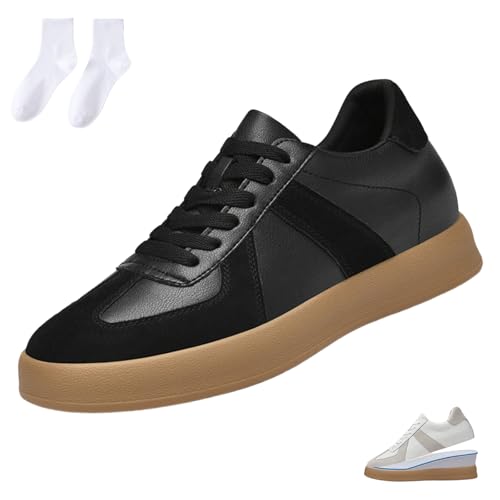 Elevateshoes Urban, Elevate Shoes 4/6/8cm, Schuhe Die Größer Machen Atmungsaktiv rutschfest Unsichtbarkeit (Schwarze Erhöhung: 4 cm, Erwachsene, 43, Numerisch, EU Schuhgrößensystem, M) von Generisch