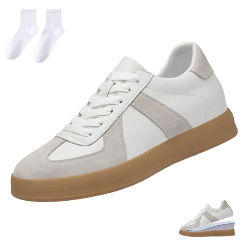 Elevateshoes Urban, Elevate Shoes 4/6/8cm, Schuhe Die Größer Machen Atmungsaktiv rutschfest Unsichtbarkeit (Weiße Erhöhung: 8 cm, Erwachsene, Damen, 37, Numerisch, EU Schuhgrößensystem, M) von Generisch