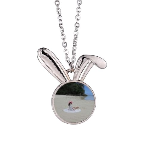 Ellie Yao Beautiflu Mädchen-Halskette mit Anhänger, Hase, Strand, Meer, Riff, Kaninchen, Tierschmuck, Geschenk von Generisch